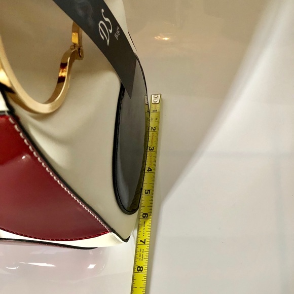 Patten Leather Burgundy Black & White Bag - Picture 7 of 8